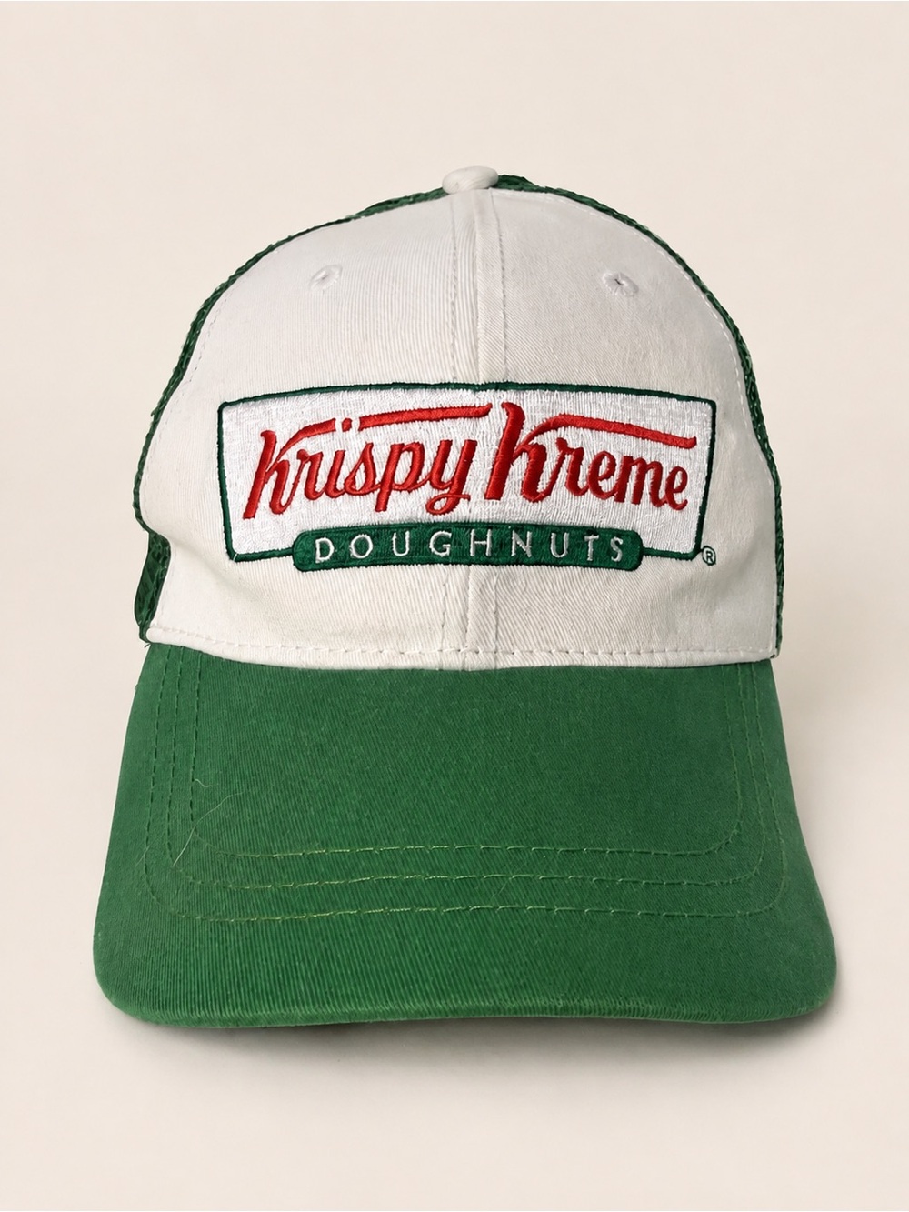 Krispy Kreme Doughnuts Green White Mesh Trucker Hat Snapback OS
